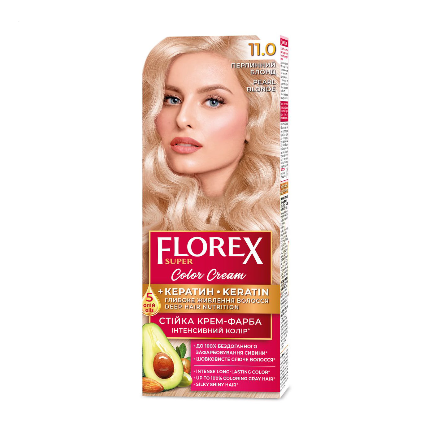 Стійка крем-фарба для волосся Florex Super 11.0 Перлинний блонд, 100 мл